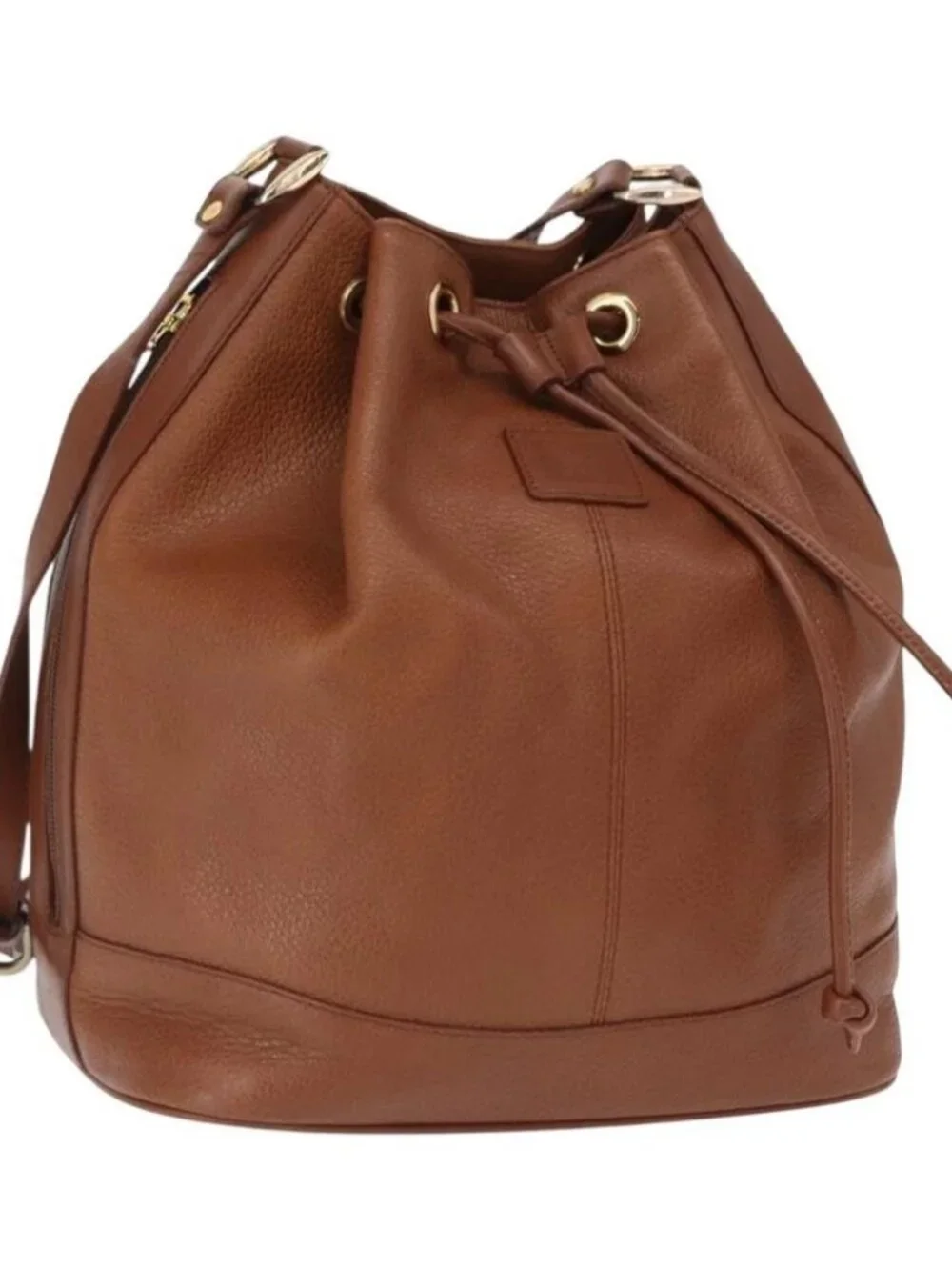 Burberrys Purse Shoulder Bag Leather Brown Gold Auth - Picture 2 of 15